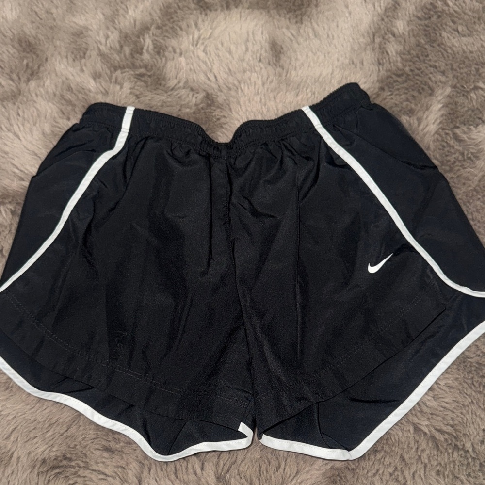Nike Women's Black Athletic Shorts with White Trim